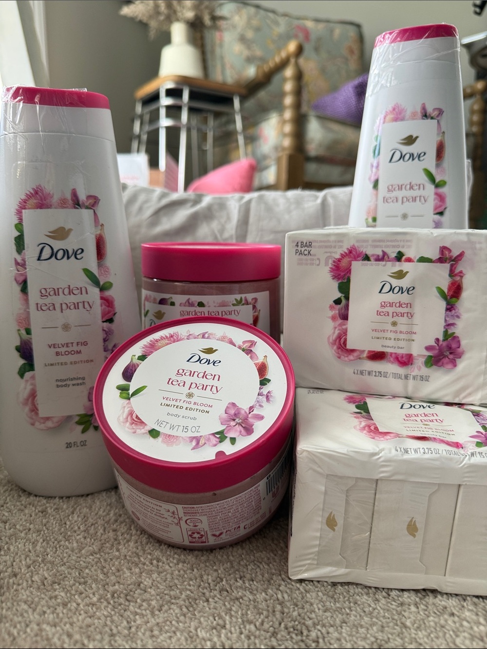 Dove Garden Tea Party Velvet Fig Bloom Body Care Set NWT